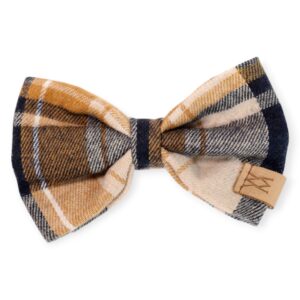 Mustard Tartan Bow Tie. Bow Ties. Handmade pet accessory by Wild Mongoo Pet, George, South Africa.