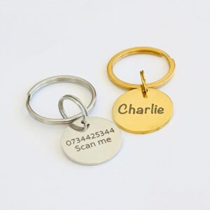 Round Pet Tag (Small). Tags. Handmade pet accessory by Wild Mongoo Pet, George, South Africa.